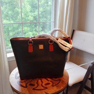 Dooney & Bourke Black Pebble Leather Wren Tote